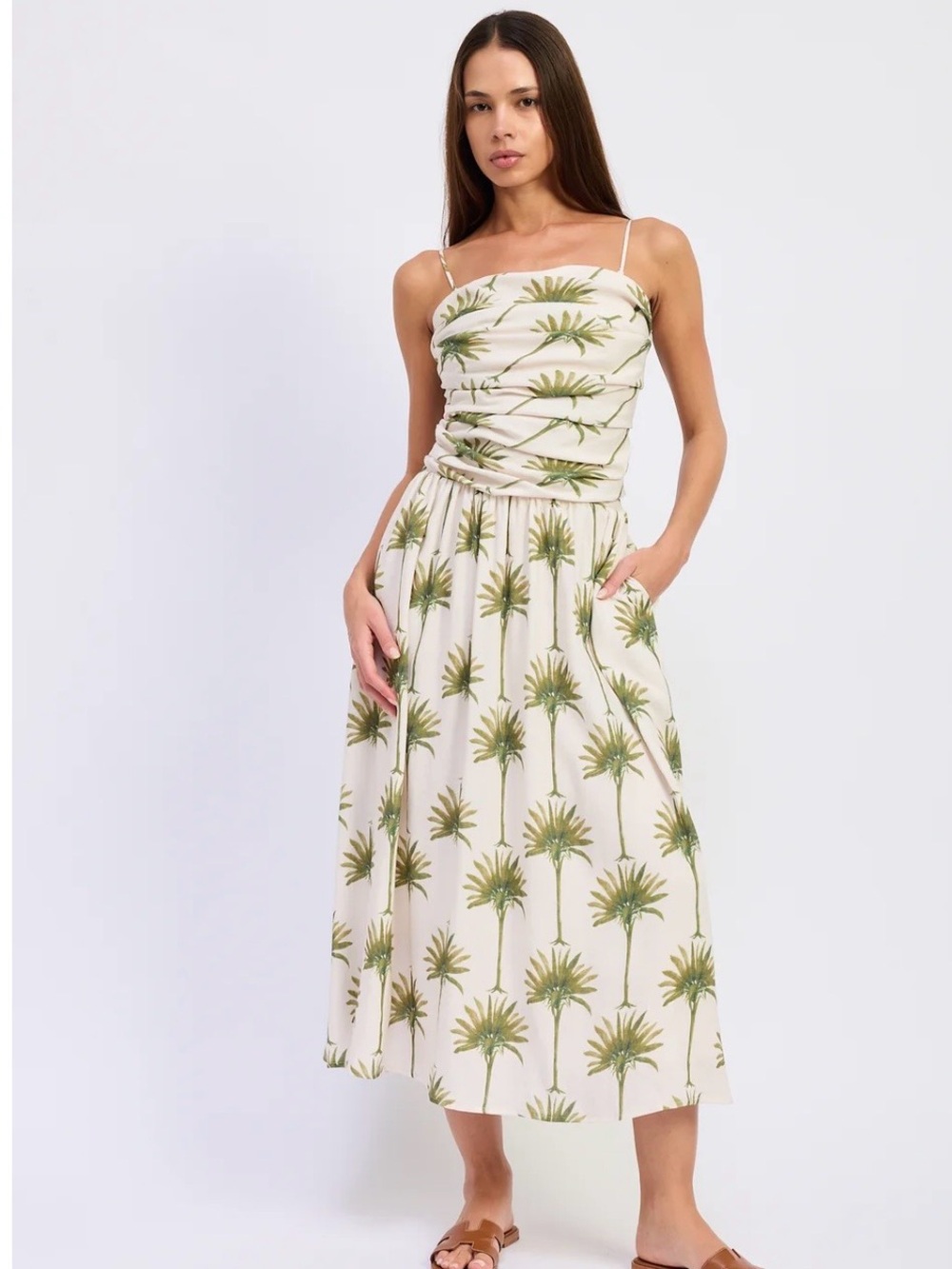 NWT En Saison Sabrina Midi Cream Dress Size M